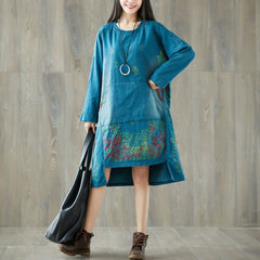 BABAKUD Large Size Irregular  Autumn Long Sleeve Dress