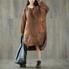 BABAKUD Large Size Irregular  Autumn Long Sleeve Dress