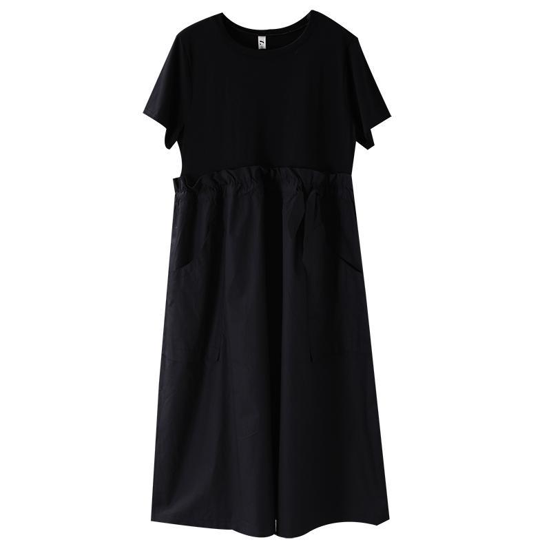 Babakud Loose Gathered Casual Paneled Summer Dress With Pocket