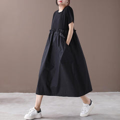 Babakud Loose Gathered Casual Paneled Summer Dress With Pocket