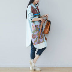 BABAKUD Printed Denim Shirt & Long Sleeve Dress