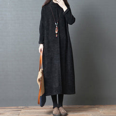 BABAKUD Retro Spring High Collar Loose Long Sleeve Dress