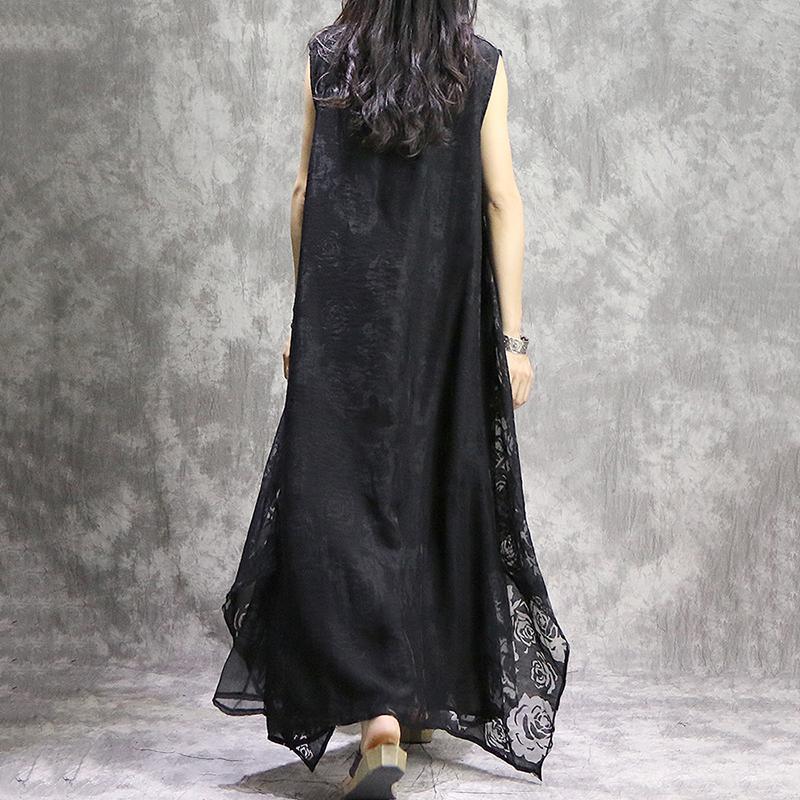 Babakud Silk Cotton Retro Long Sleeveless Dress