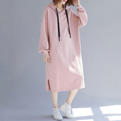 Babakud Simple Solid Loose Casual Hooded Dress