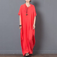 Babakud Solid V-Neck Casual Maxi Dress