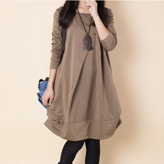 BABAKUD Spring Autumn Women's Casual Irregular Long Sleeve Dress