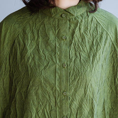 Bark Texture Avocado Green Cotton Dress