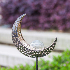 Solar Crescent Moon Stake Garden Light