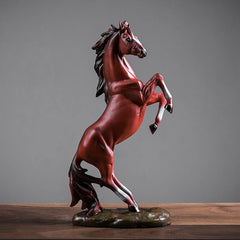 Resin Horse Statue Ornament Figurine Chic Home Hotel Feng Shui Horse Decorations