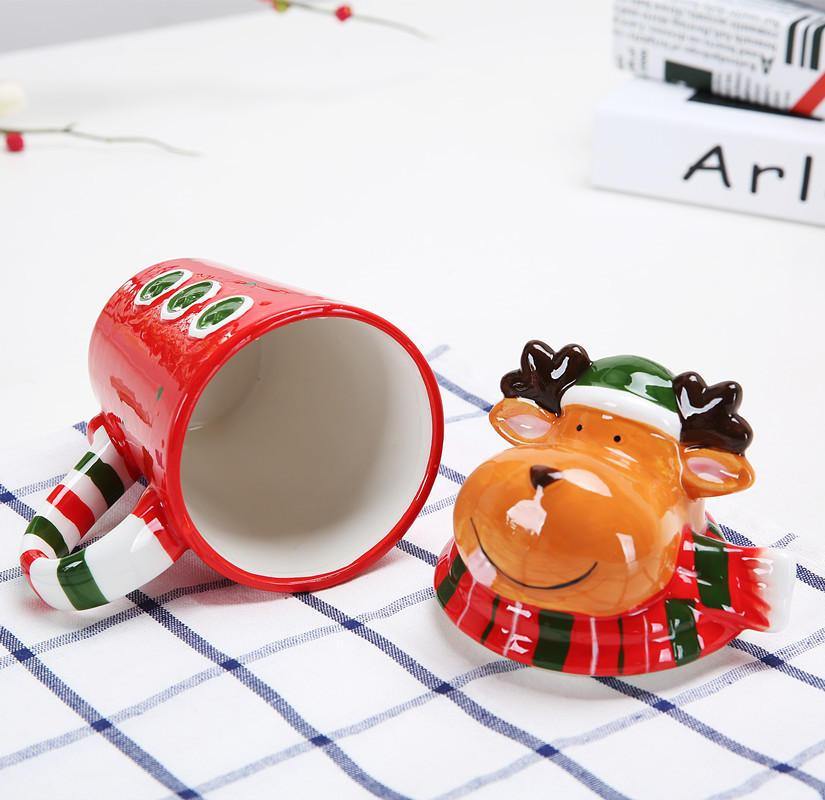 Regalo creativo de Navidad, tazas de té de cerámica, recipientes de agua, tazas y tazas, taza de café de porcelana de grado superior, artículos para beber 