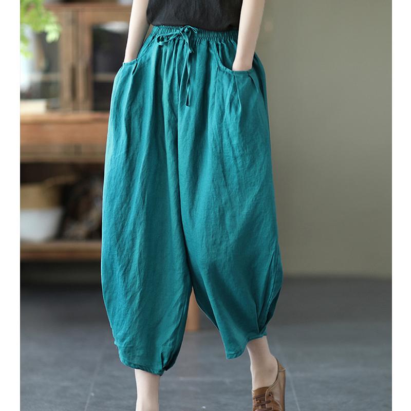 Bloomers Retro Summer Loose Cotton Linen Pants