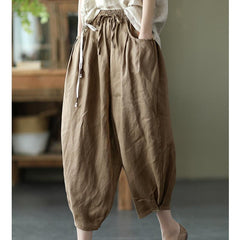 Bloomers Retro Summer Loose Cotton Linen Pants