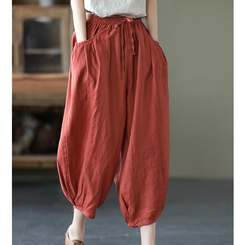 Bloomers Retro Summer Loose Cotton Linen Pants