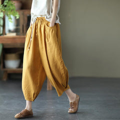 Bloomers Retro Summer Loose Cotton Linen Pants