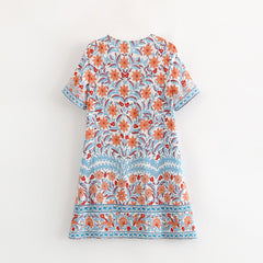 Buttons-up front Floarl Dress For Women