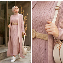 Women Dress New Season Autumn Winter Piece Hijab Knitwear