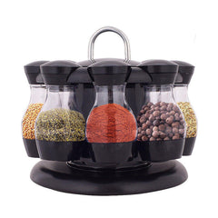 8 Jar Rotating Kitchen Spice Rack Bottle Storage Holder Condiments Container