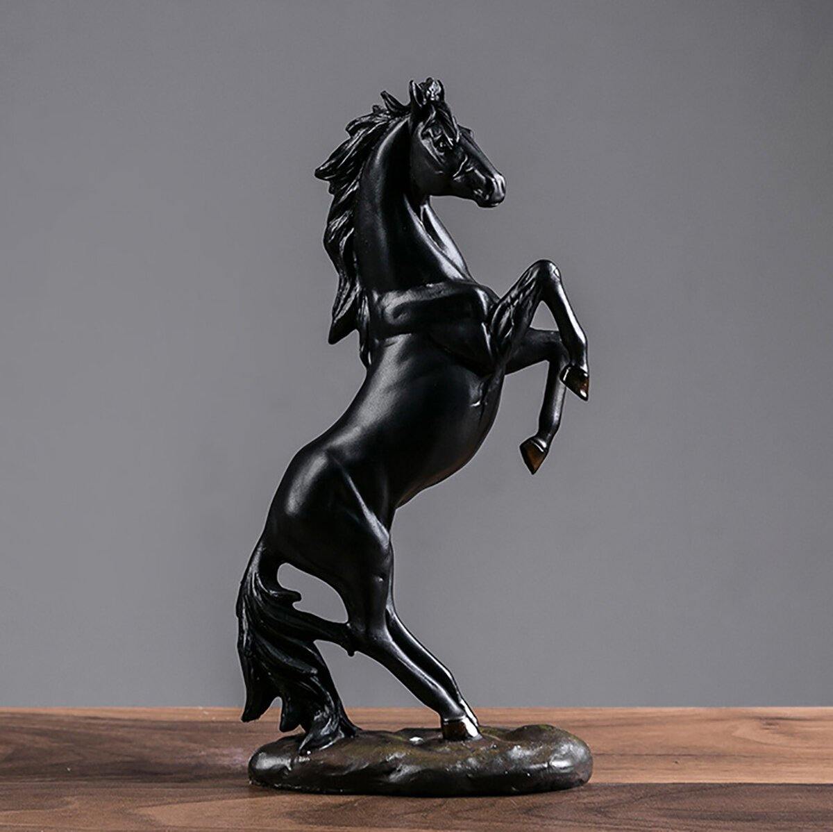 Resin Horse Statue Ornament Figurine Chic Home Hotel Feng Shui Horse Decorations