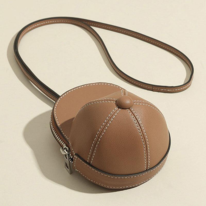 Bolso de hombro creativo Causl con forma de sombrero de béisbol de piel sintética para mujer 