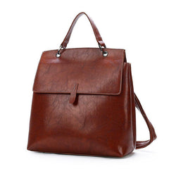 Women PU Leather Solid Double Straps Fashion Backpack