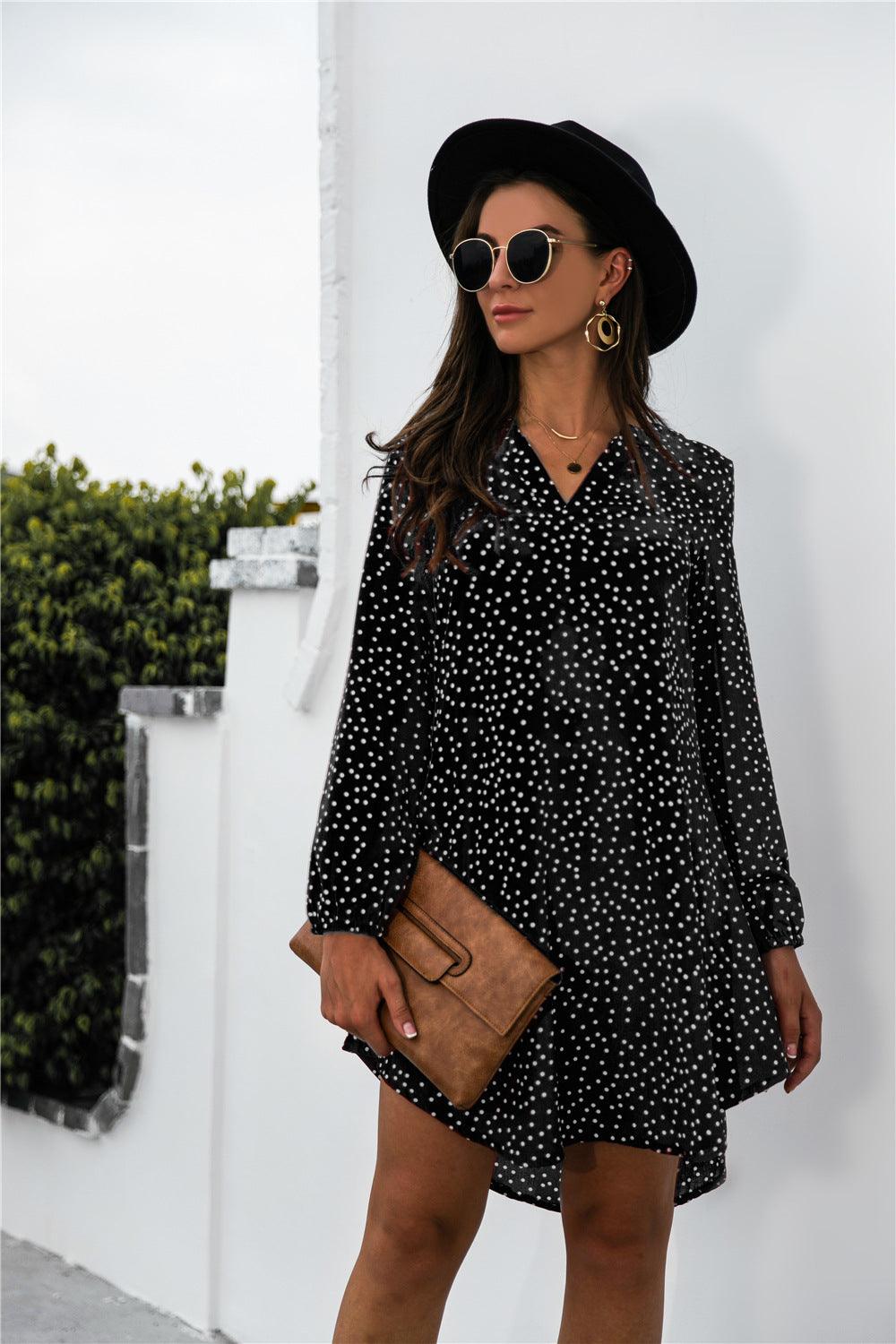 Polka Puff Sleeve Dress