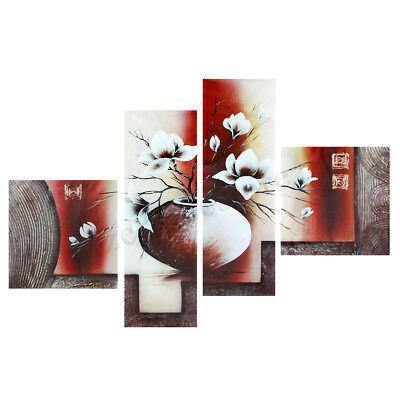 4pcs Flower Vase Prints Paintings Picture Unframed Wall Hanging Home Decor