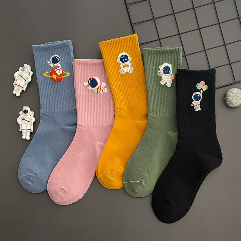 Cute Space Pattern Socks 5-Pair Pack