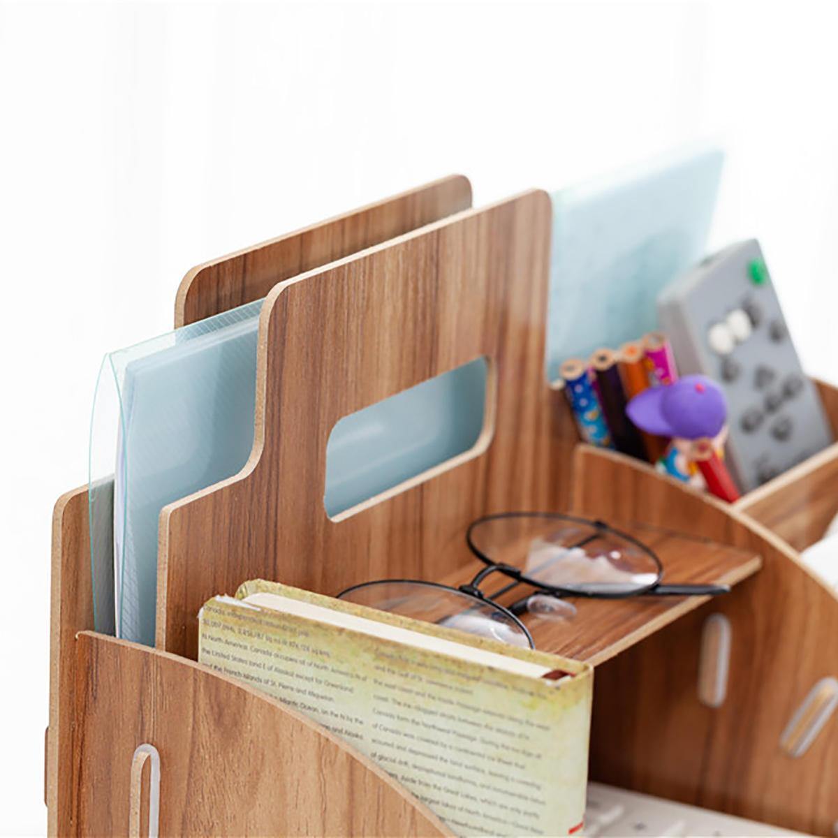 Wooden Desktop Organizer Office Supplies Storage Rack Wooden Desk Organizer Home Office Supply Storage Rack