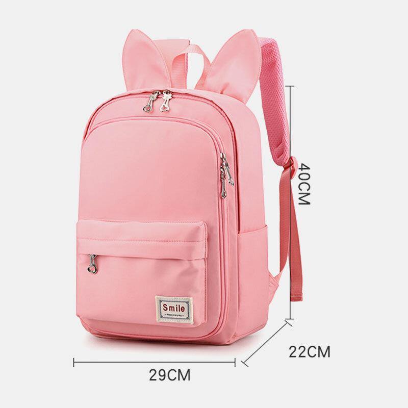 Women Waterproof Large Capacity Multi-function Rabbit Ears Cute Backpack Travel School Bag