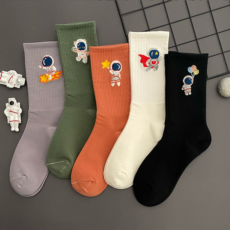 Cute Space Pattern Socks 5-Pair Pack