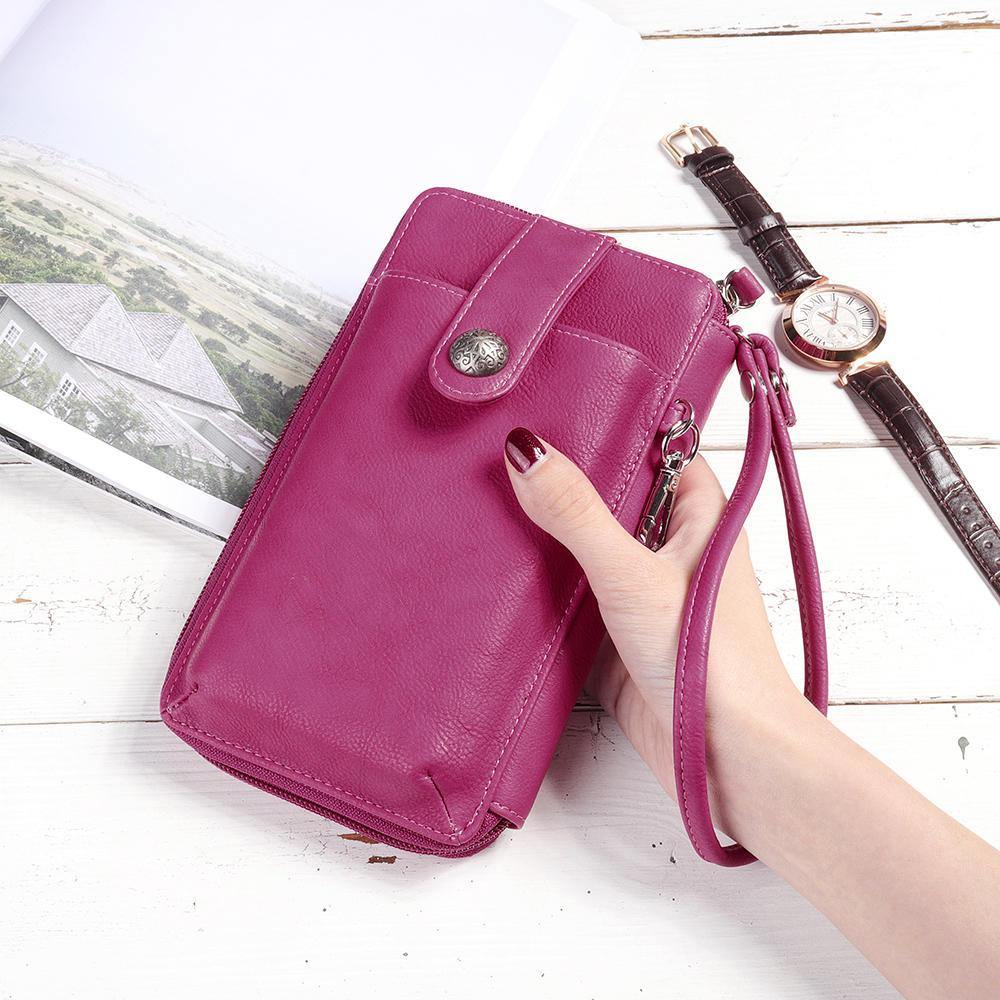 Brenice Women RFID Card Bag Solid Crossbody Bag Phone Bag Card Holder