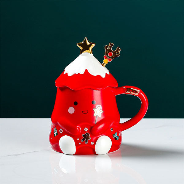 Tasse en céramique en forme de sapin de Noël mignon