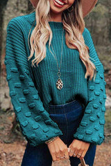 Bishop Sleeve Chunky Knit Sweater