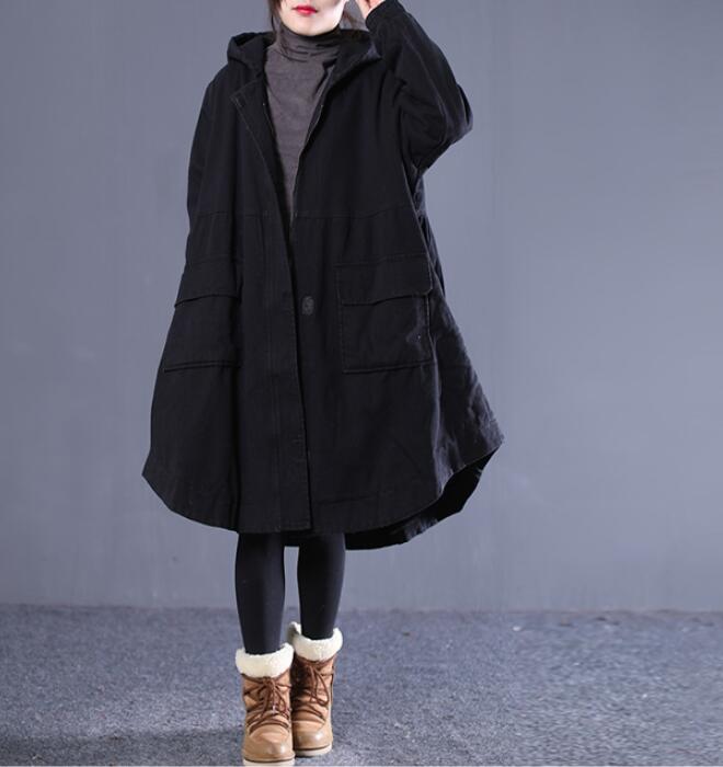 Casual Coat Loose A line Parka Plus Size Coat Jacket