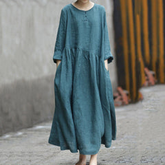 Casual Leisure Linen Dress