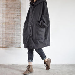 Casual Loose Large Size Hooded Thick Lazy Autumn Jacket