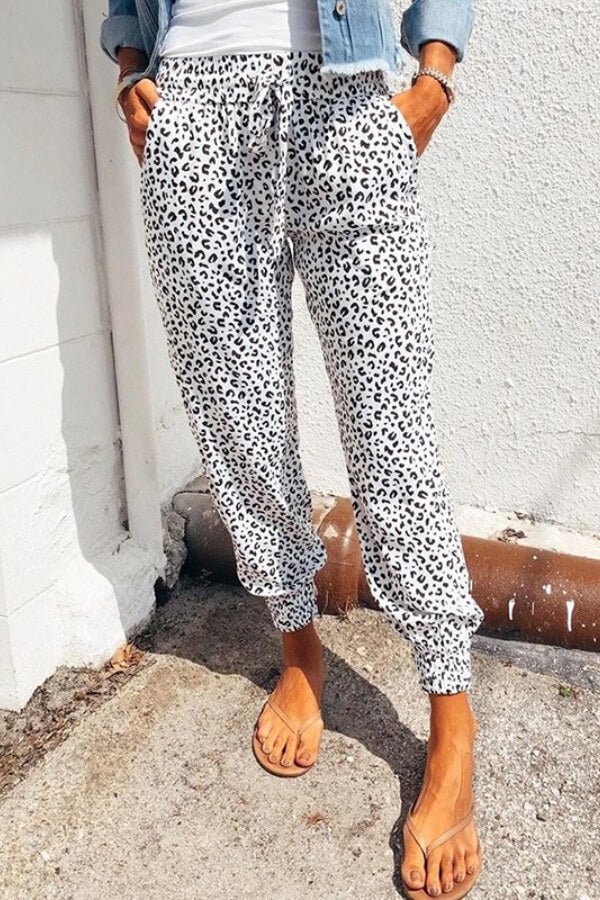 Casual Regular Print Loose Trousers