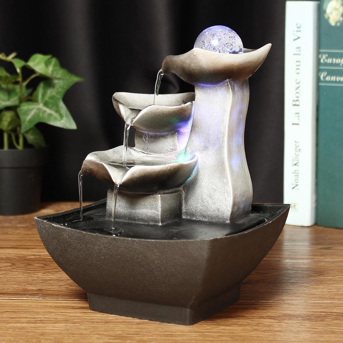 Kristallkugel Fließende Tischdekoration Steingarten Brunnen Wasserfall Feng Shui Wasserklang Ornamente Desktop Indoor Tisch Schreibtisch Dekorationen 