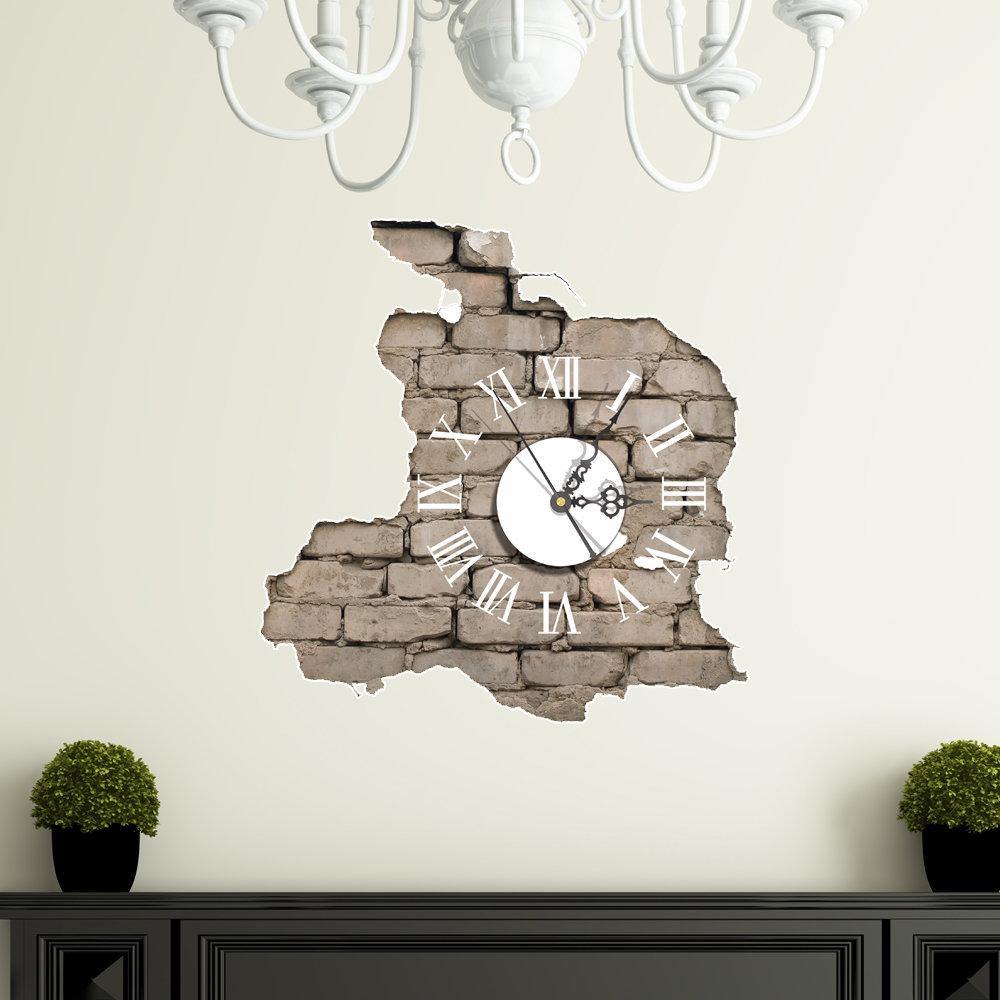 PAG STICKER 3D Wall Clock Decals Breaking Cracking Wall Sticker Home Wall Decor GiftMöbel &amp; Wohnen, Dekoration, Wandtattoos &amp; Wandbilder! 