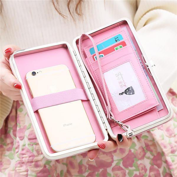 Women Flower 5.5 Inch Phone PU Wallet Case Cover Long Wallet