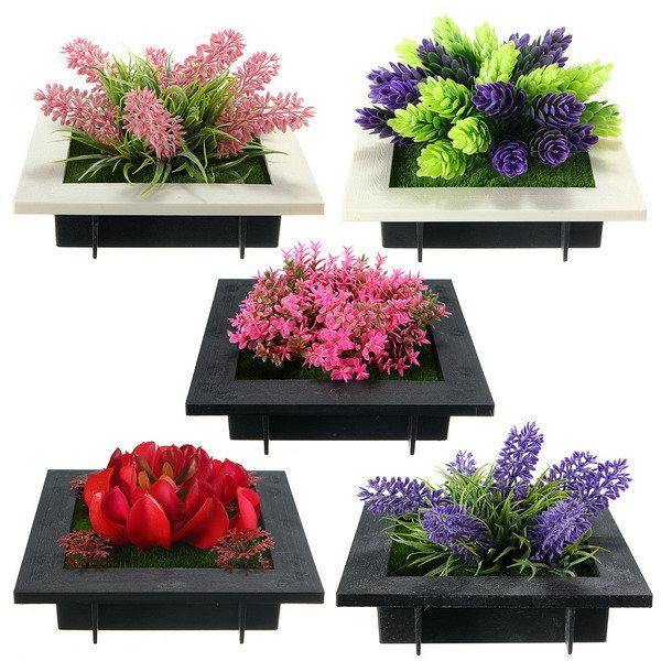 SquarE-mounted Vertical Wall Hanging Artificial Flower Home Office Decoration