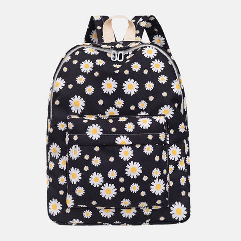 Damen Nylon Daisy Casual Campus Rucksack Schultasche 