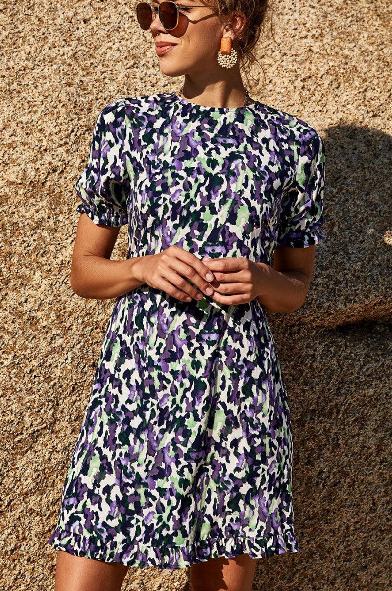 Printed Short Sleeve Dress