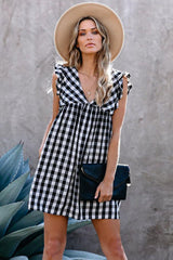 Plaid Ruffle Babydoll Dress