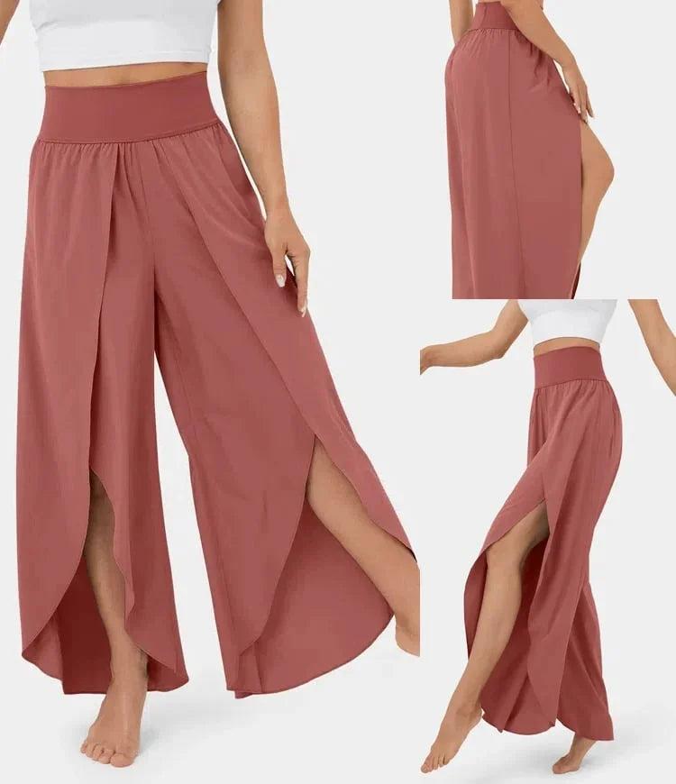 BreezyFlow™ High Waisted Split Leg Elegant Pants