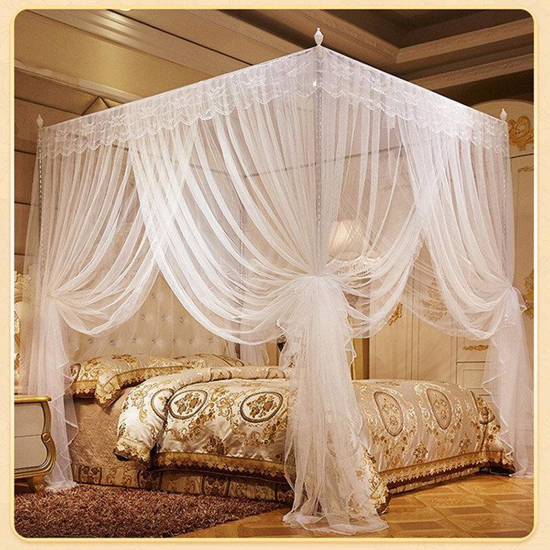 1.8 x 2m Luxury Princess Style Bed Netting Curtain Panel Bedding Canopy Four Corner Mosquito Net