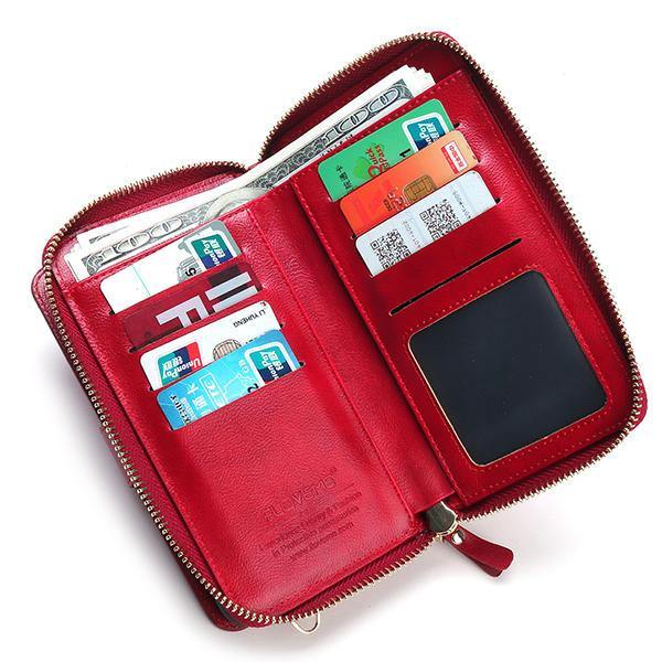 FLOVEME Mujeres 5.5 Pulgadas Cartera para teléfono celular Bolso de embrague de cuero de PU Bolso bandolera 