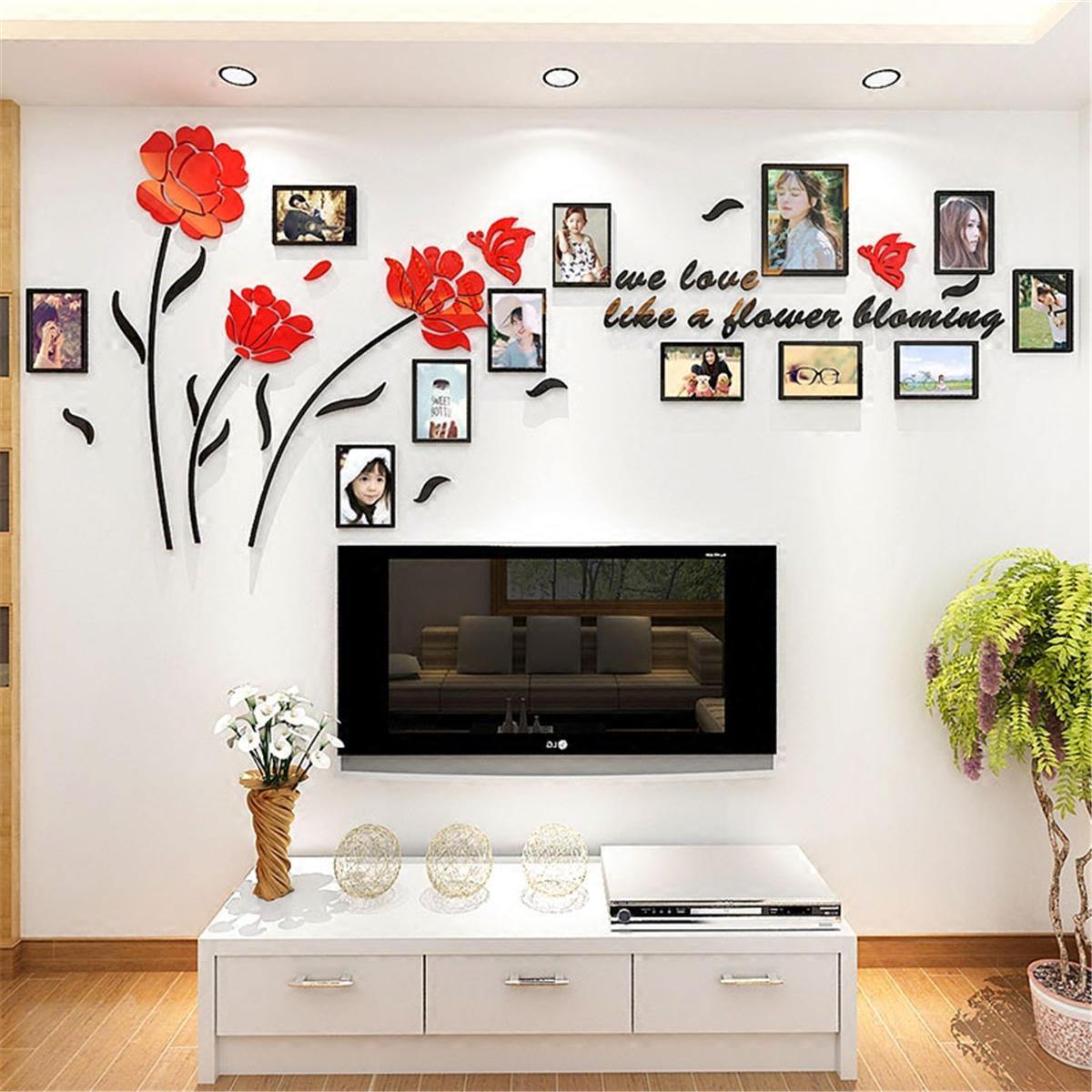 3D Acrylic Family Photo Picture Frame Wall Sticker Art Background Home Decor