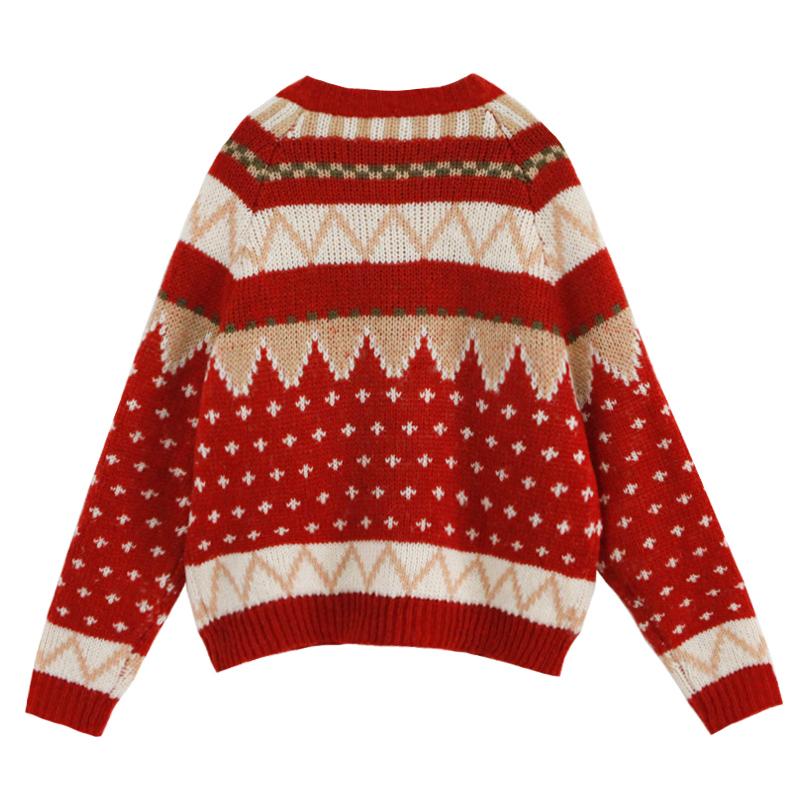 Weihnachts-Retro-All-Match-dicker Cardigan-Pullover