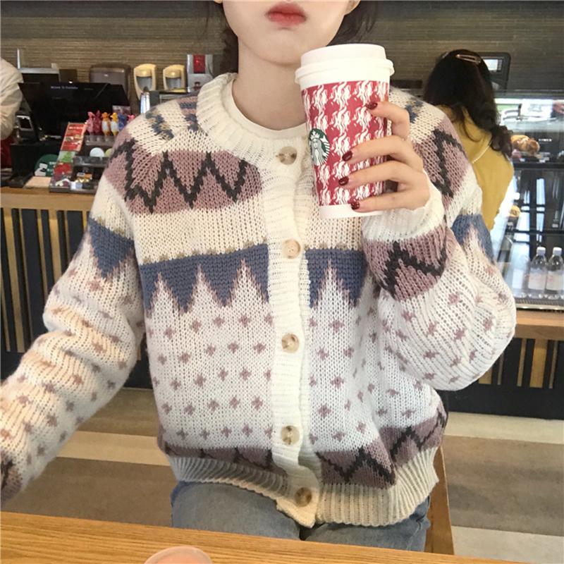 Christmas Retro All-match Thick Cardigan Sweater